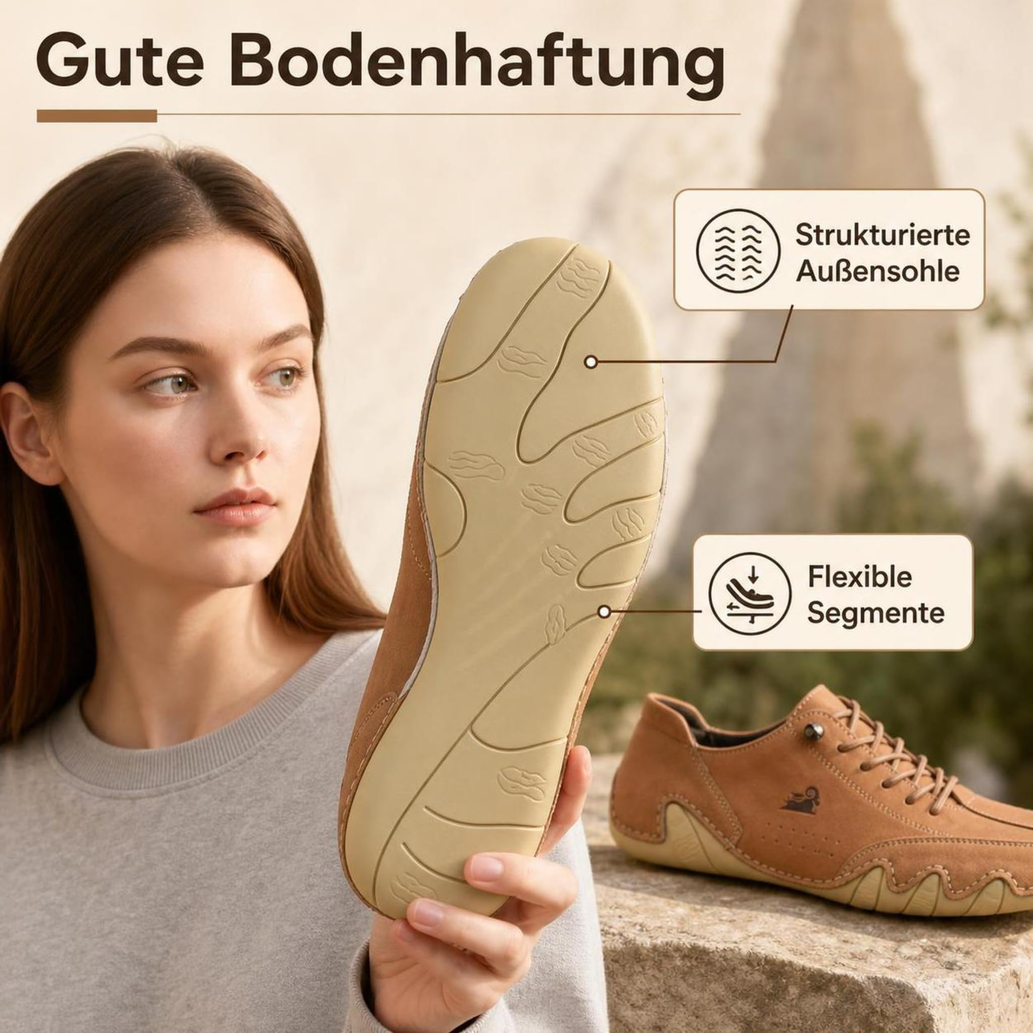 Ultra-Bequeme Barfußschuhe aus Leder für Damen und Herren im Alltag | Flexible Sohle, Weiches Innenfutter und Angenehme Passform für Spaziergänge, Freizeit und Reisen