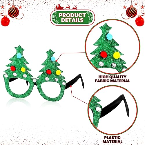 Miniatura 3 de KatchOn, Gafas de Navidad con purpurina para niños, paquete de 12  Recuerdos de fiesta de Navidad para niños, gafas de sol de Navidad, gafas de