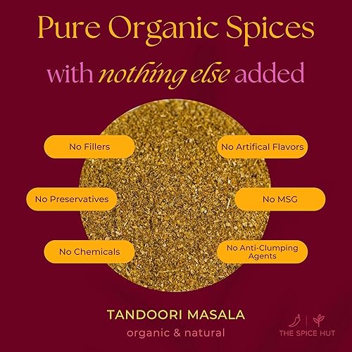 Miniatura 2 de Spice Hut - Polvo orgánico Tandoori Masala en polvo, sin sal, sabroso curry indio Tandoori en polvo para cocinar alimentos del sur de Asia,