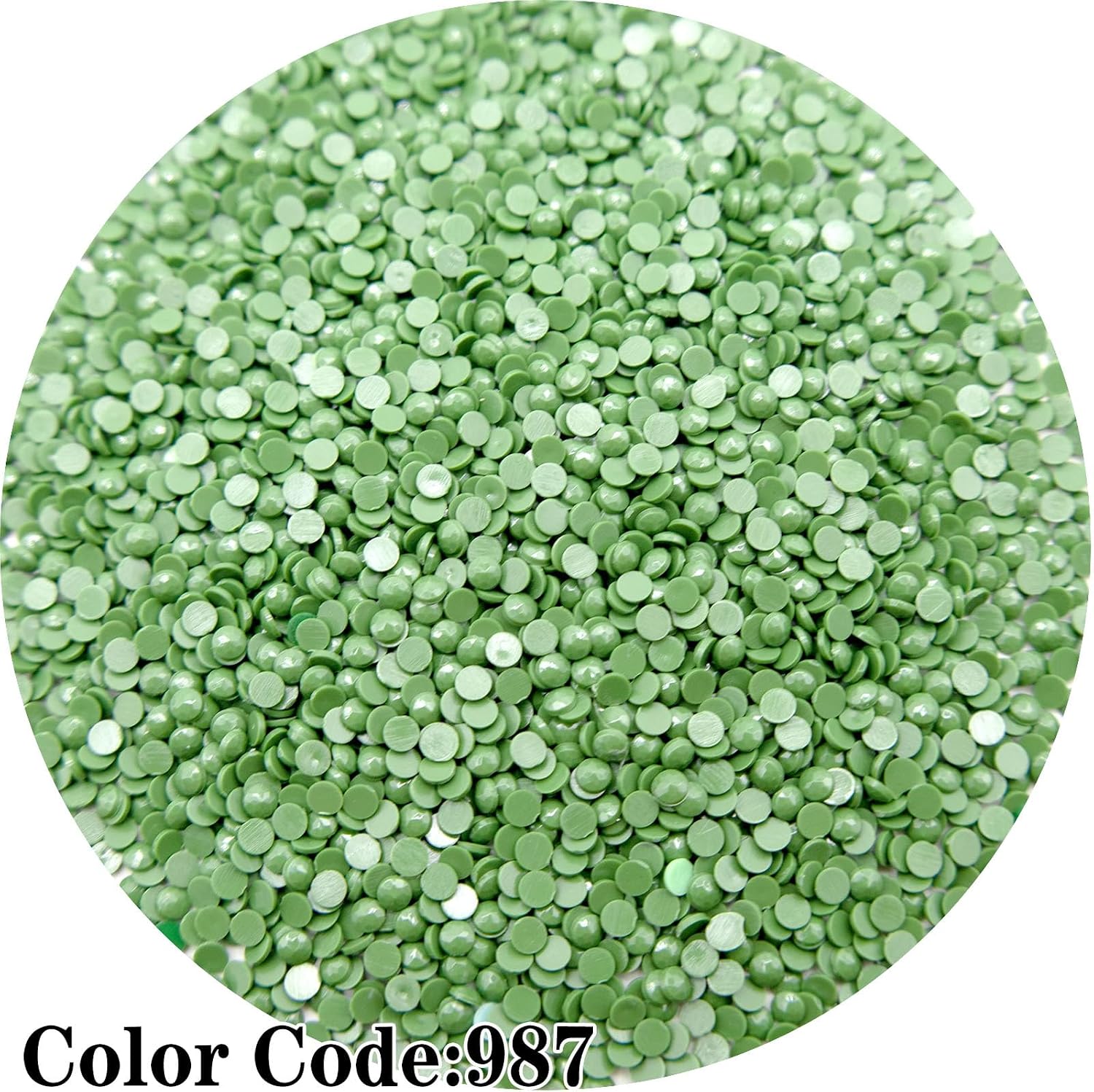 5000 Pieces Single Color Diamond Art Painting Beads,Color Code 987 Flat Bottom Round Rhinestones for Gem Painting Replacement, Round Drills for 5D Diamond Art DIY Craft image 2