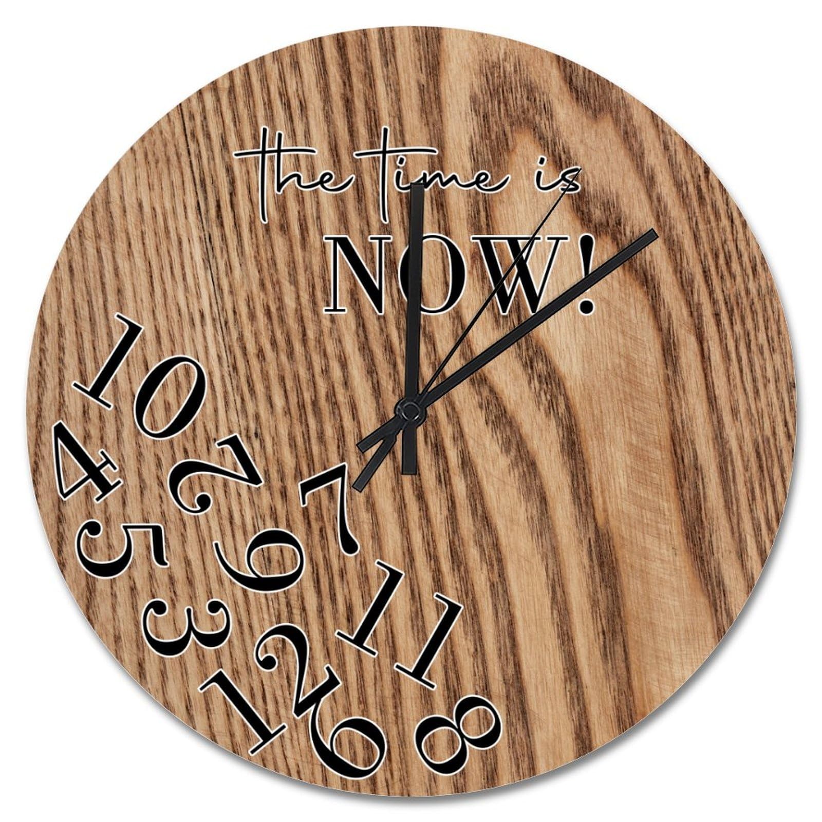 Horloge murale en bois décoration murale salon et chambre à piles