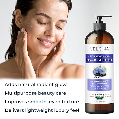 Miniatura 5 de velona Aceite de semilla de comino negro certificado orgánico por USDA, 32 onzas líquidas, aceite portador 100% puro y natural, sin refinar,