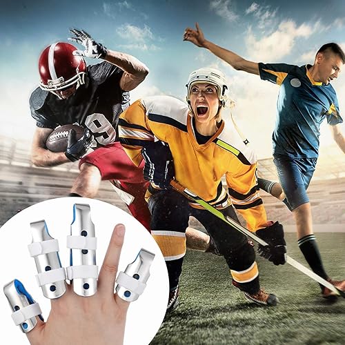 Miniatura 6 de 10 piezas de férula de metal con soporte para los dedos para inmovilización de nudillos con banda interior de espuma suave y ventilación protectora