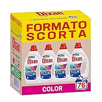 Dixan Liquido Color Detersivo Lavatrice Formato Scorta (4 x 19 Lavaggi)