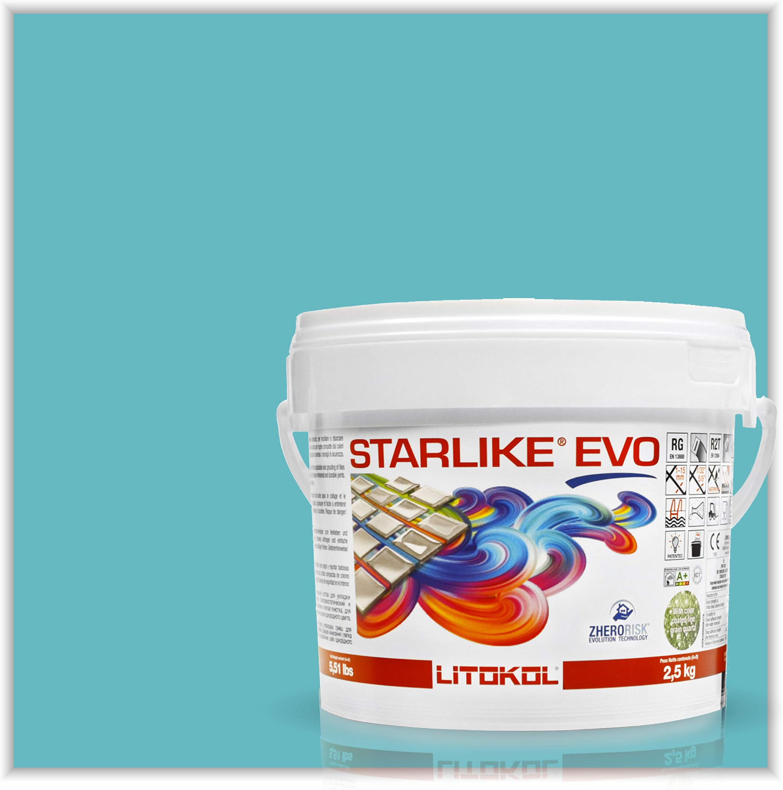 The Tile Doctor Starlike EVO - Litokol Glamour Epoxy Grout for Tile, Easy to Apply, Bathroom Pool Flooring Backsplash Grout - 410 Verde Smeraldo