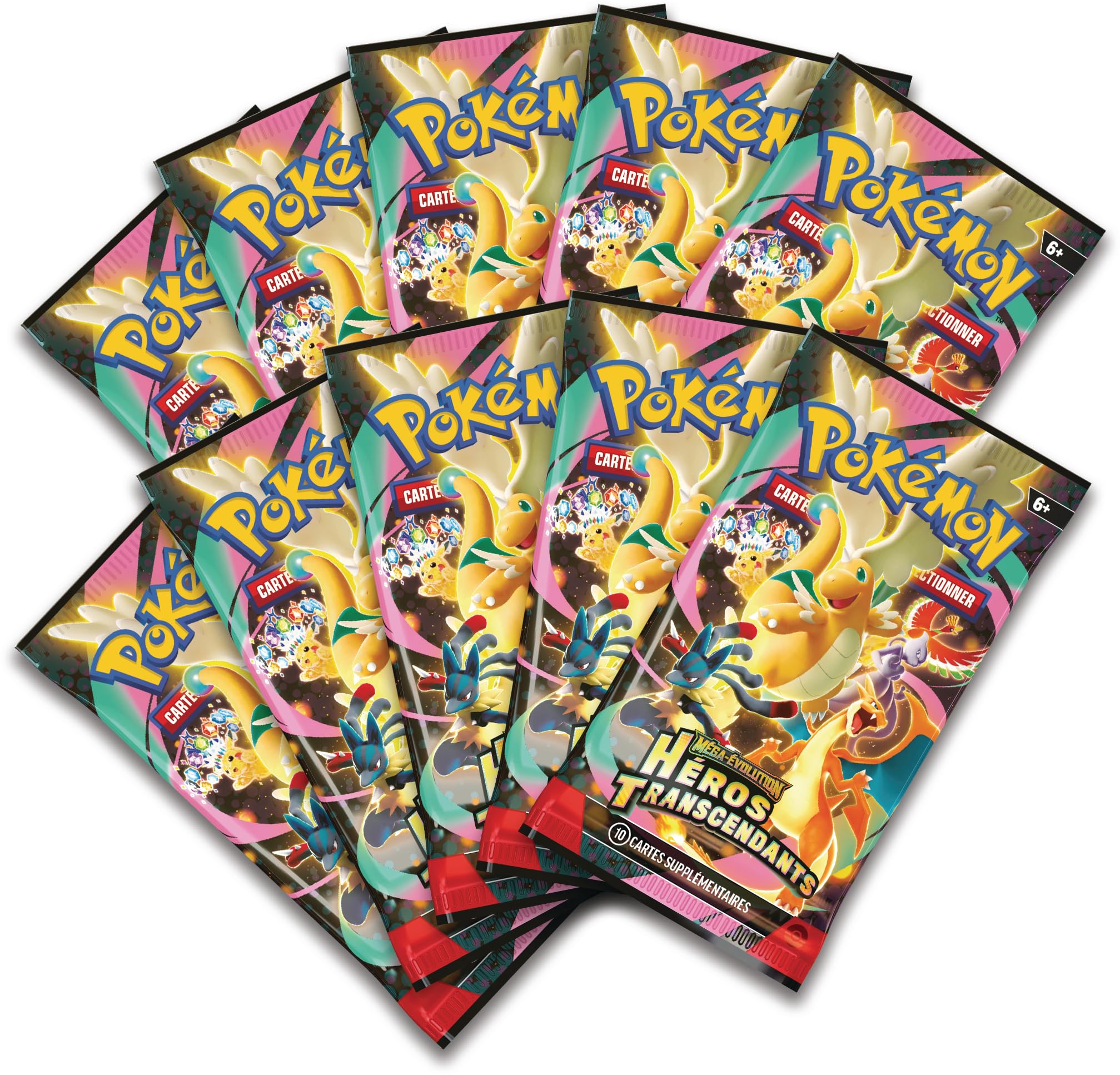 Pokémon : Collection Poster Premium Méga-Évolution – Héros Transcendants – Méga-Gardevoir (1 Carte Promo Brillante, 1 Poster Double Face et 10 boosters)