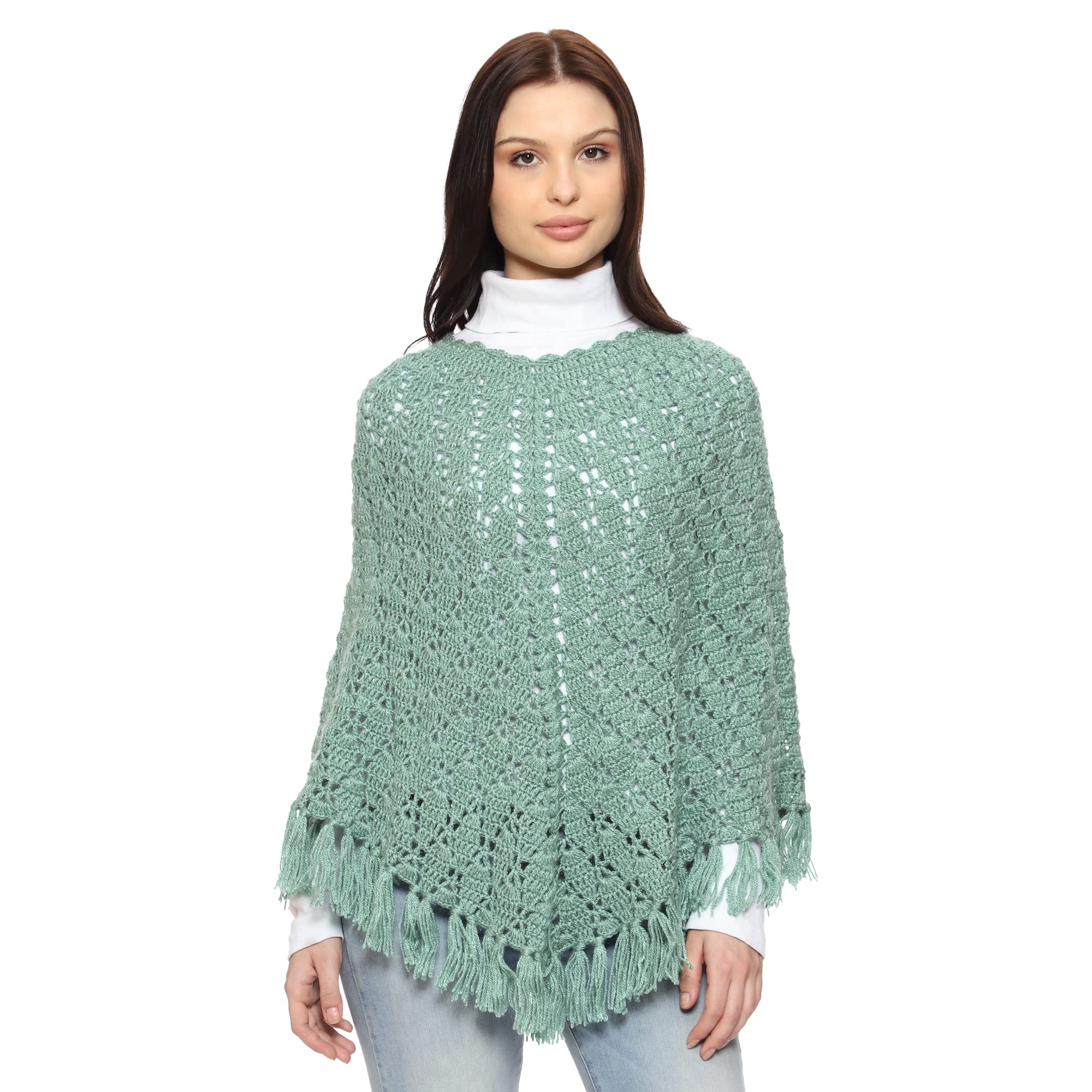 vaishnowhand Women's & Girl's Handmade Woolen Poncho.-picture-46