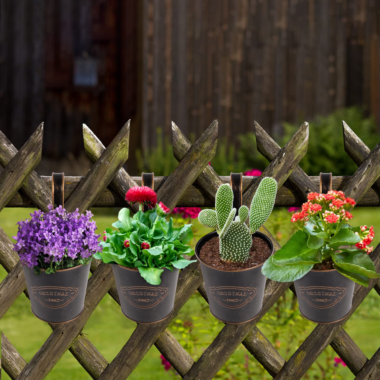 Lot De 14 Supports De Plantes à Suspendre - 2 Tailles (9.5cm Et 17cm) Avec Crochets - Plastique, Fond Aéré - Pour Balcon, Jardin, Intérieur