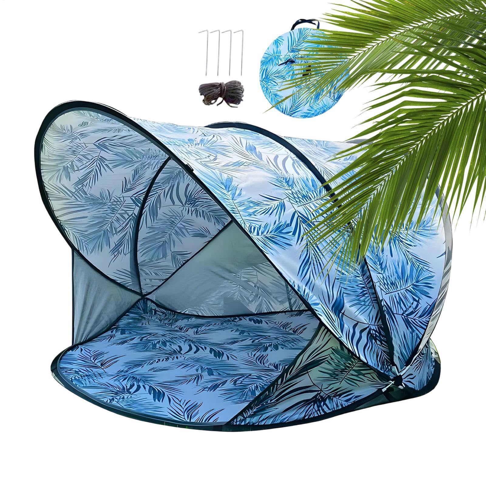 Tienda de campaña portátil para playa, configuración instantánea, gran capacidad, 51.2 x 51.2 x 39.4 pulgadas, refugio solar de verano, para arena, senderismo, aventura, jardín, césped, parque, patio