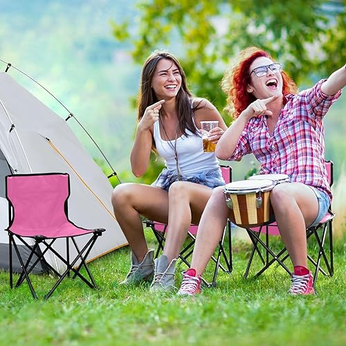Miniatura 6 de Sillas de camping plegables al aire libre de color rosa intenso para adultos Silla de camping portátil Silla de césped ligera