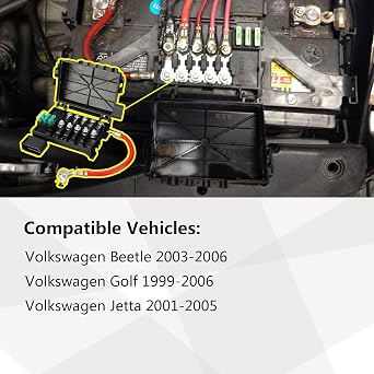 Fuse Box Battery Terminal - Replaces 1J0937617D, 924-680, 1J0-937-617 - Compatible with Golf, Jetta, Beetle, 1999-2006