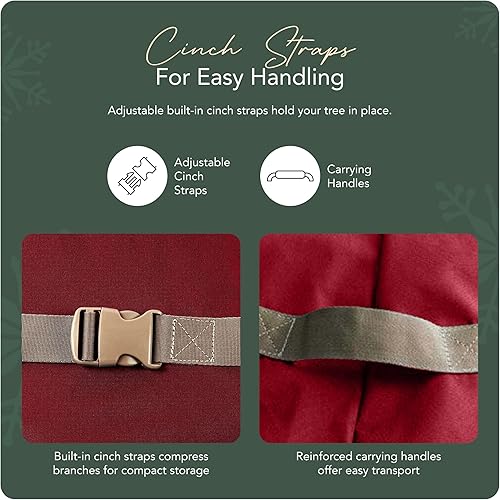 Miniatura 5 de Covermates Keepsakes - Bolsa vertical para almacenamiento para árbol de Navidad, protección superior, correas de cincha, almacenamiento navideño,