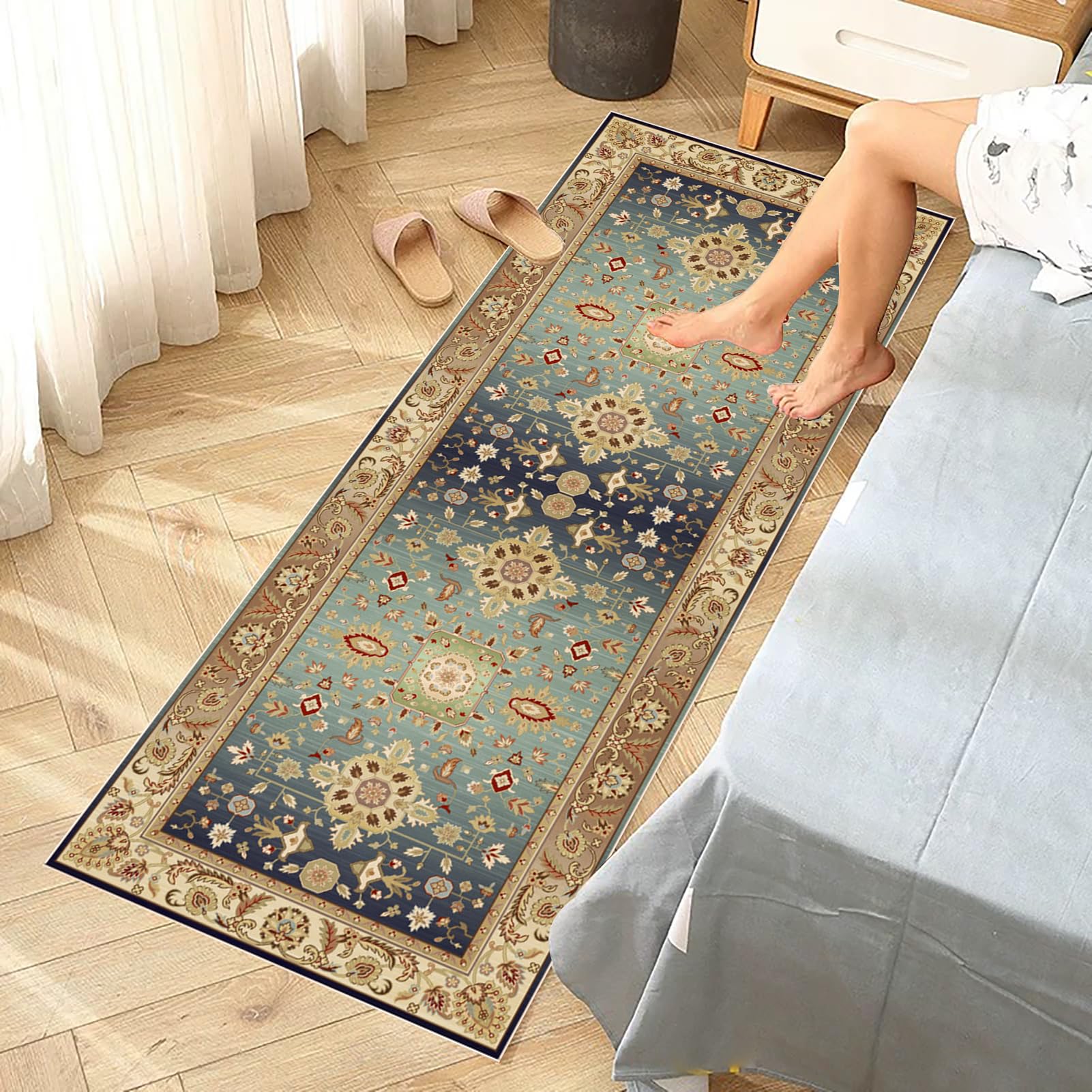 Antypoślizgowy zmywalny dywanik kuchenny, zmywalny dywanik do kuchni, 120 x 240 cm dywanik wejściowy korytarz korytarz korytarz wąskie dywaniki do kuchni łazienki salonu sypialni