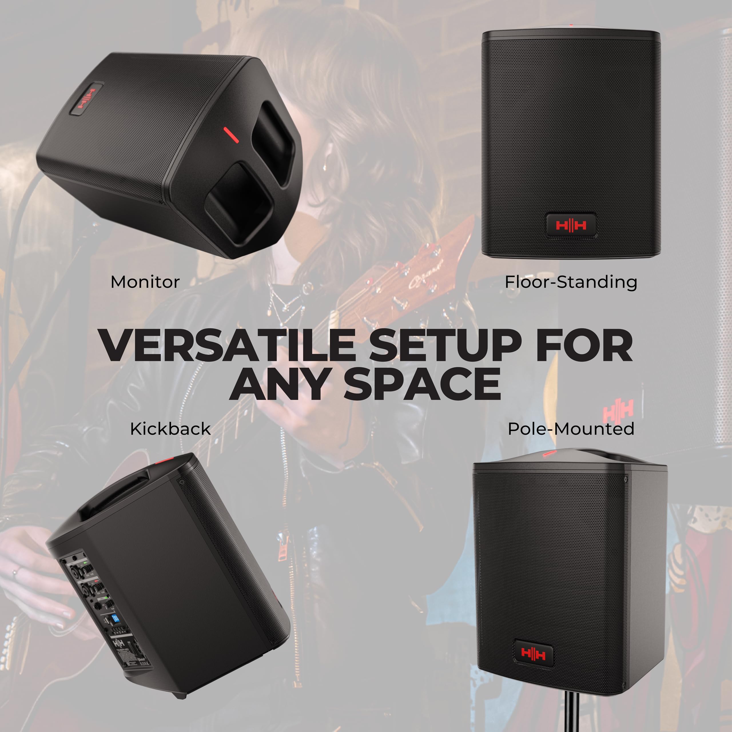 Tragbarer PA-Lautsprecher 400W batteriebetrieben Bluetooth USB 3-Kanal-Mixer Reverb EQ