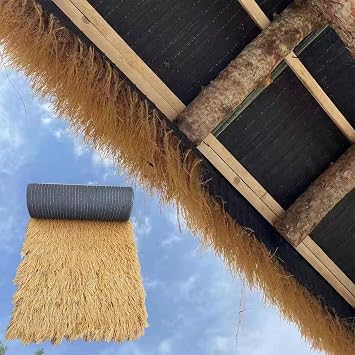 Simulation Thatch Tile, PE Carpet Type Plastic Synthetic Thatch, Artificial Thatch Lawn, Mexican Palm Thatch Roofing, Sod Grass Rolls Are The Ideal Decorative Material To Replace Natural Thatch  Size