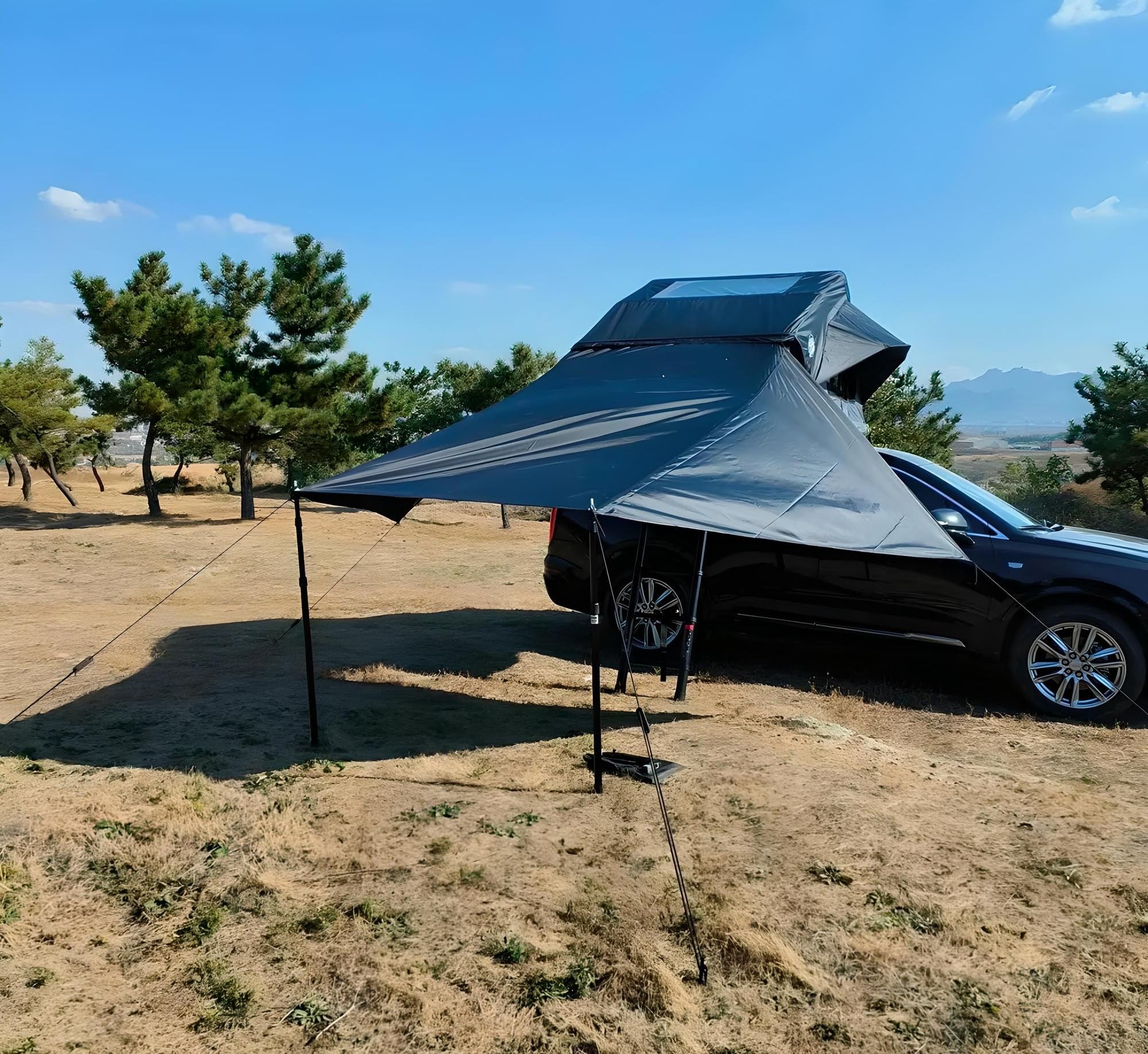 Autodachzelt Grau/Schwarz Softcase Dachzelt Auto 2 Größen