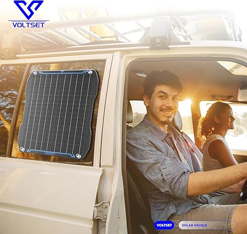 Miniatura 5 de Voltset Kit de panel solar de 20 W 12 V, cargador de batería solar portátil, mantenedor, impermeable, cargador de goteo para batería de coche,