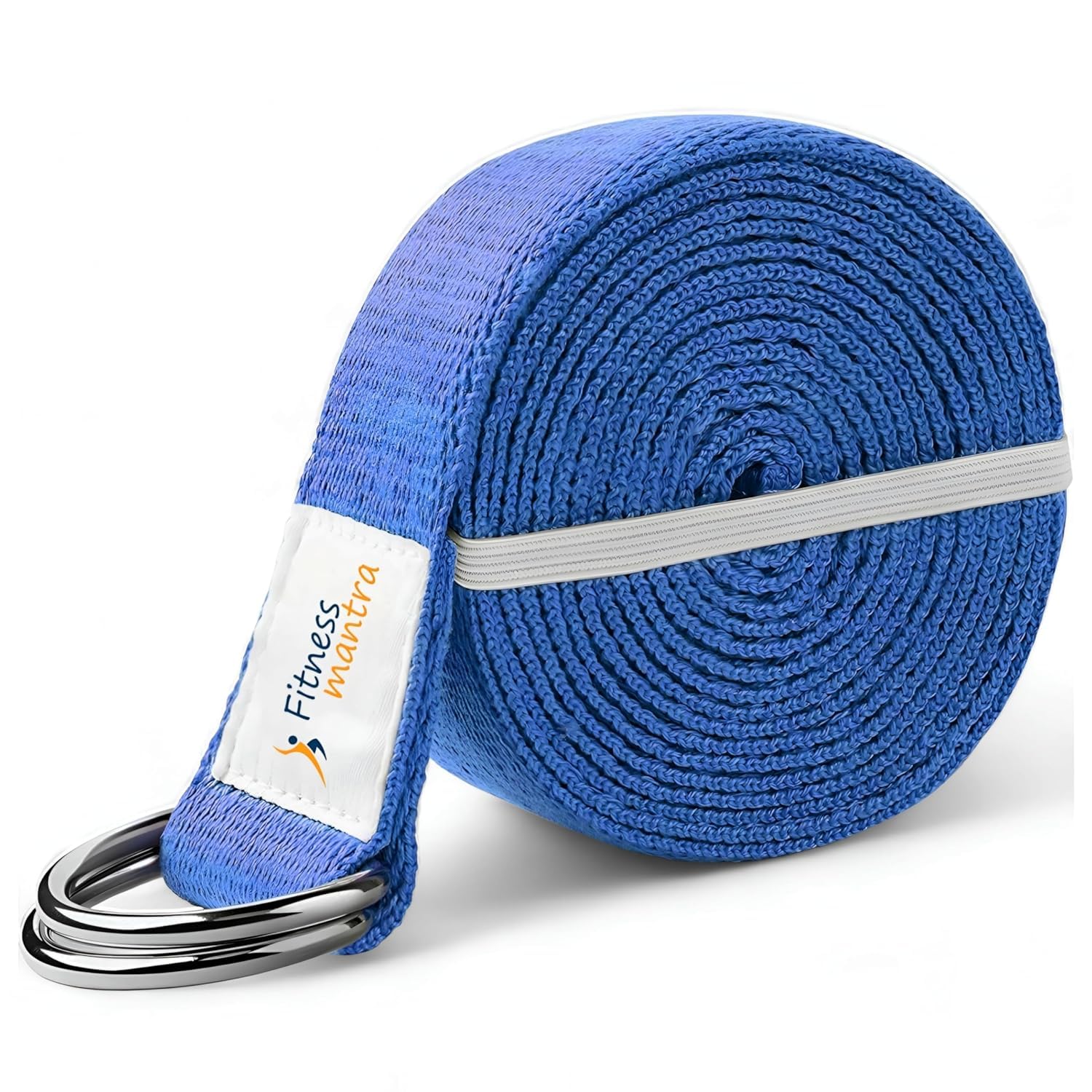 Fitness Mantra® 8.5 Feet Premium Cotton Yoga Belt for Women and Men |Adjustable D-Ring Strap for Stretching, Yoga, Pilates, Physical Therapy & Fitness |Durable & Anti-Slip Quality| Blue|-image-40