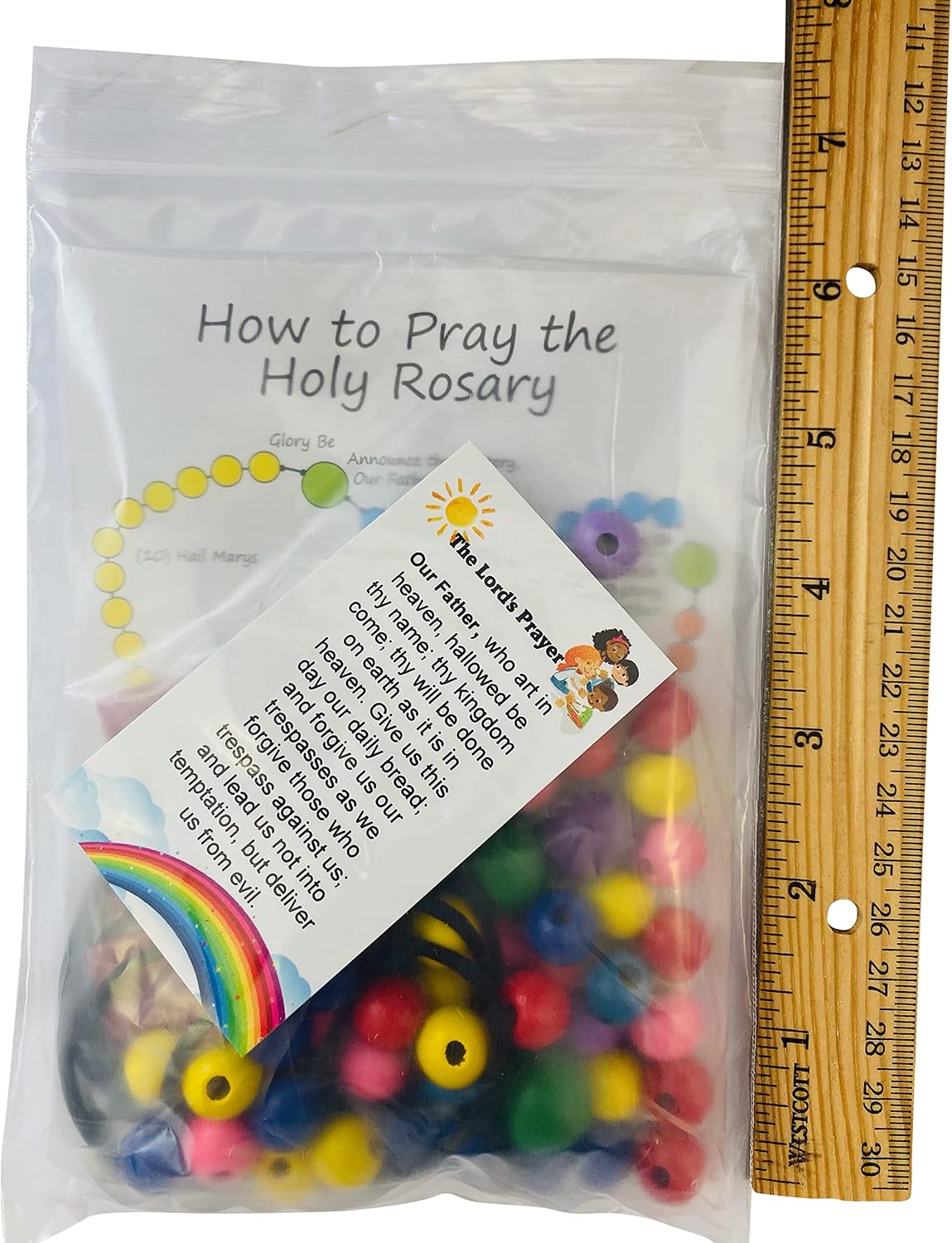 Westmon Works Make Your Own Beaded Rosary Craft Kit with Hail Mary and Our Father Holy Card