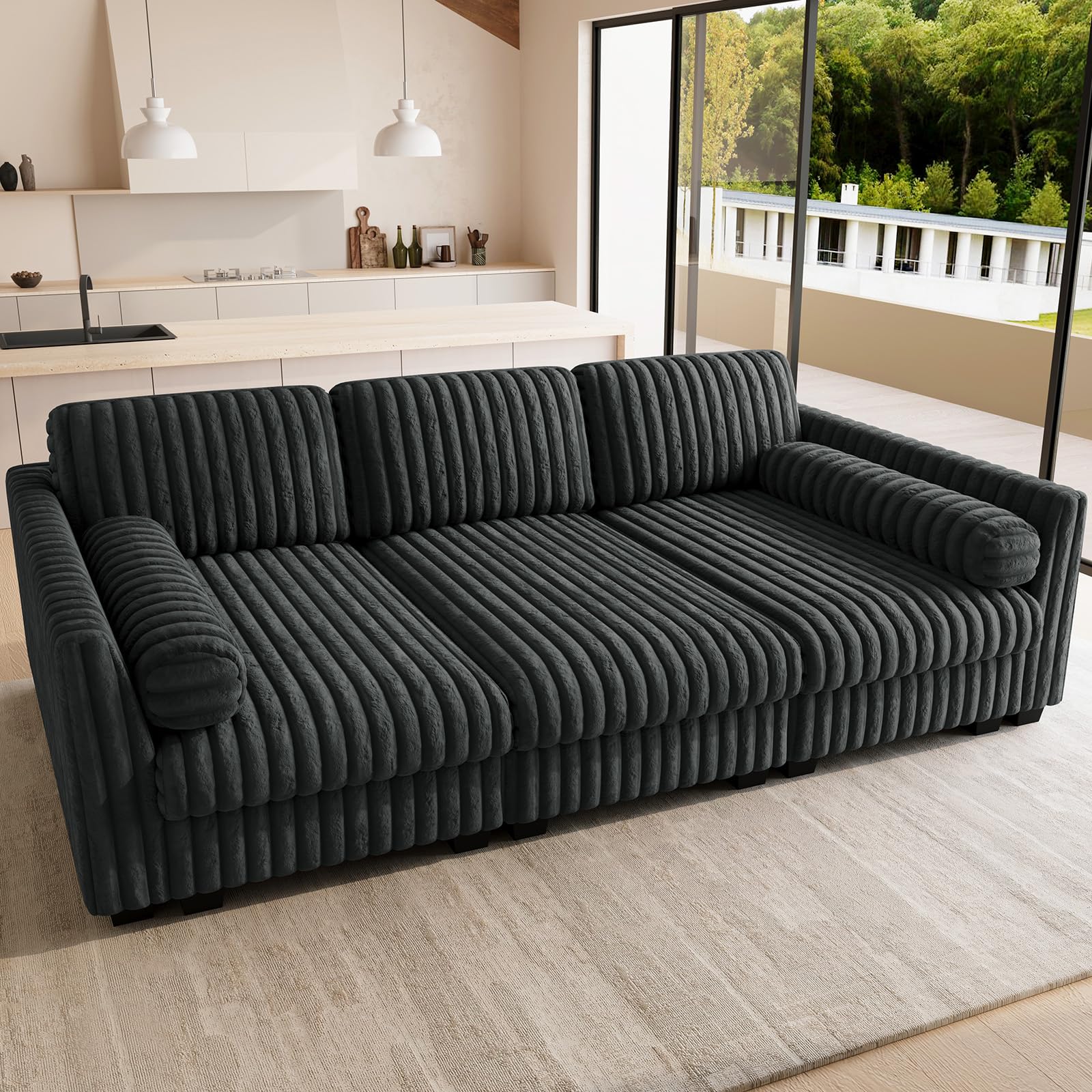 Belffin Plush Corduroy Sectional