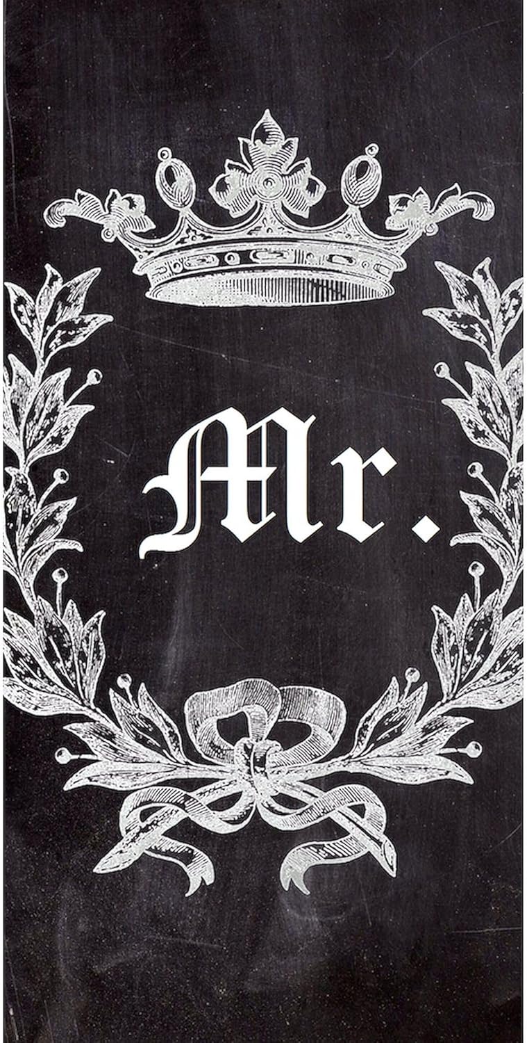 CafePress Rustic Chalkboard Newly Weds Groom Mrs and Mr 30"x60" Absorbent Cotton Back, Soft Beach, Pool Towel