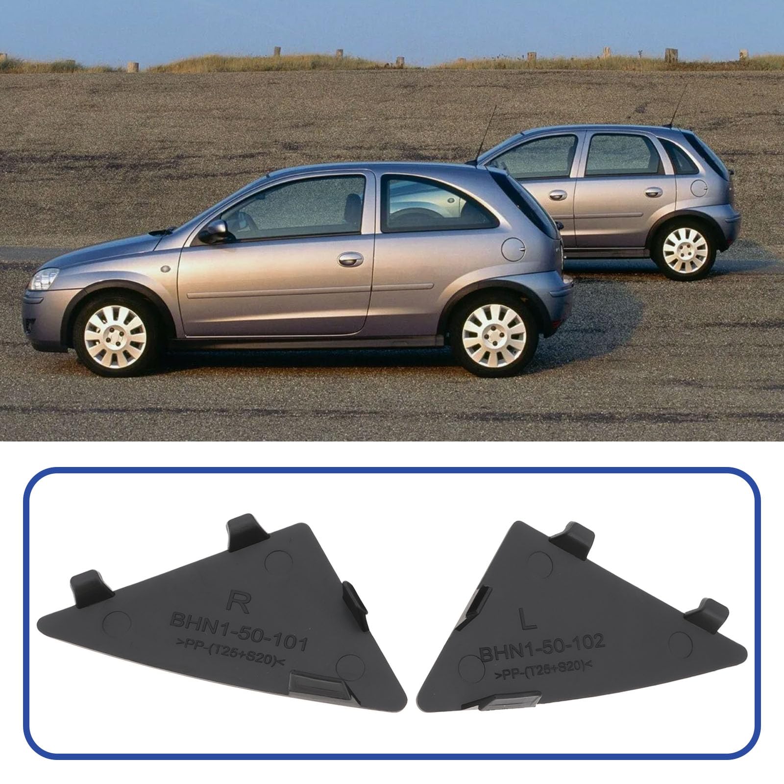 SG Store Para nakładek z hakiem holowniczym na przedni zderzak kompatybilny z Mazda 3 2014-2016 BHN1-50-101 102 ABS czarne wymienne osłony