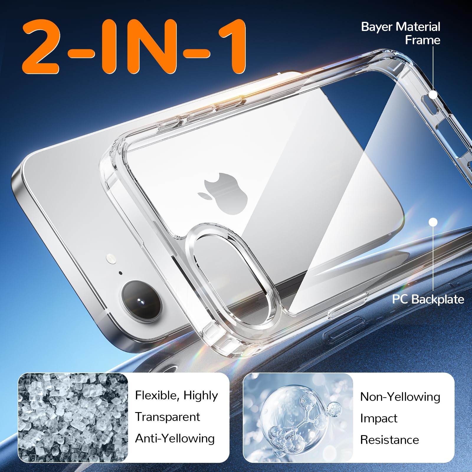 Clear Case for iPhone 15, Ultra Thin, Shockproof TPU Cover, Anti-Yellowing, Crystal Clear, Phone Case for Apple iPhone 15 - Clear — view 591