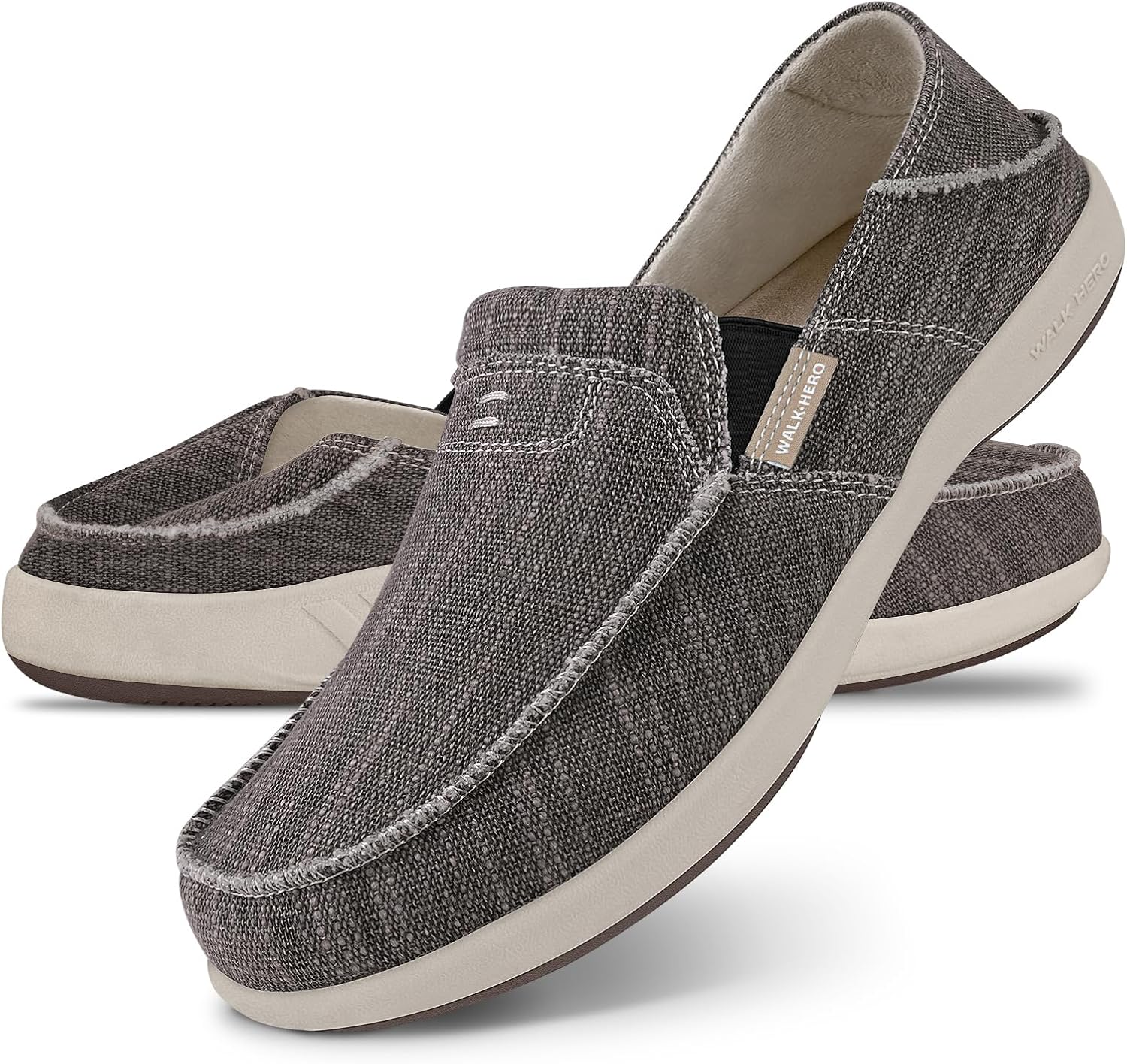 Mens Slip On Shoes, Canvas Mens Loafers with Arch Support, Orthopedic Mens Boat Shoes for Plantar Fasciitis, Indoor & Outdoor Walking Slippers Shoes for Pain Relief - Image 9