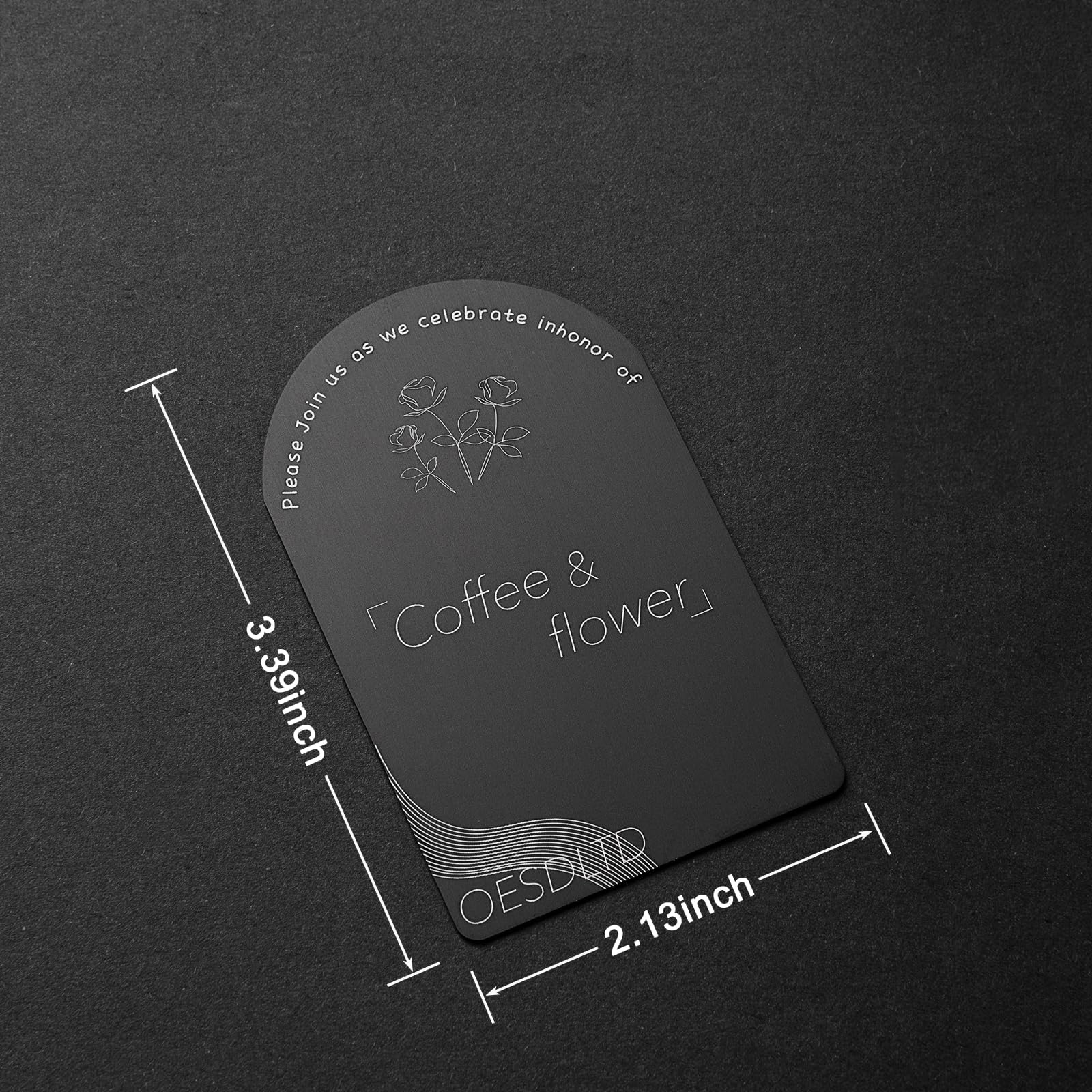 Tarjetas de visita de metal de aluminio grueso anodizado de 86 x 54 x 0,8 mm, 15 unidades, incluye fundas protectoras (esmerilado) (negro)