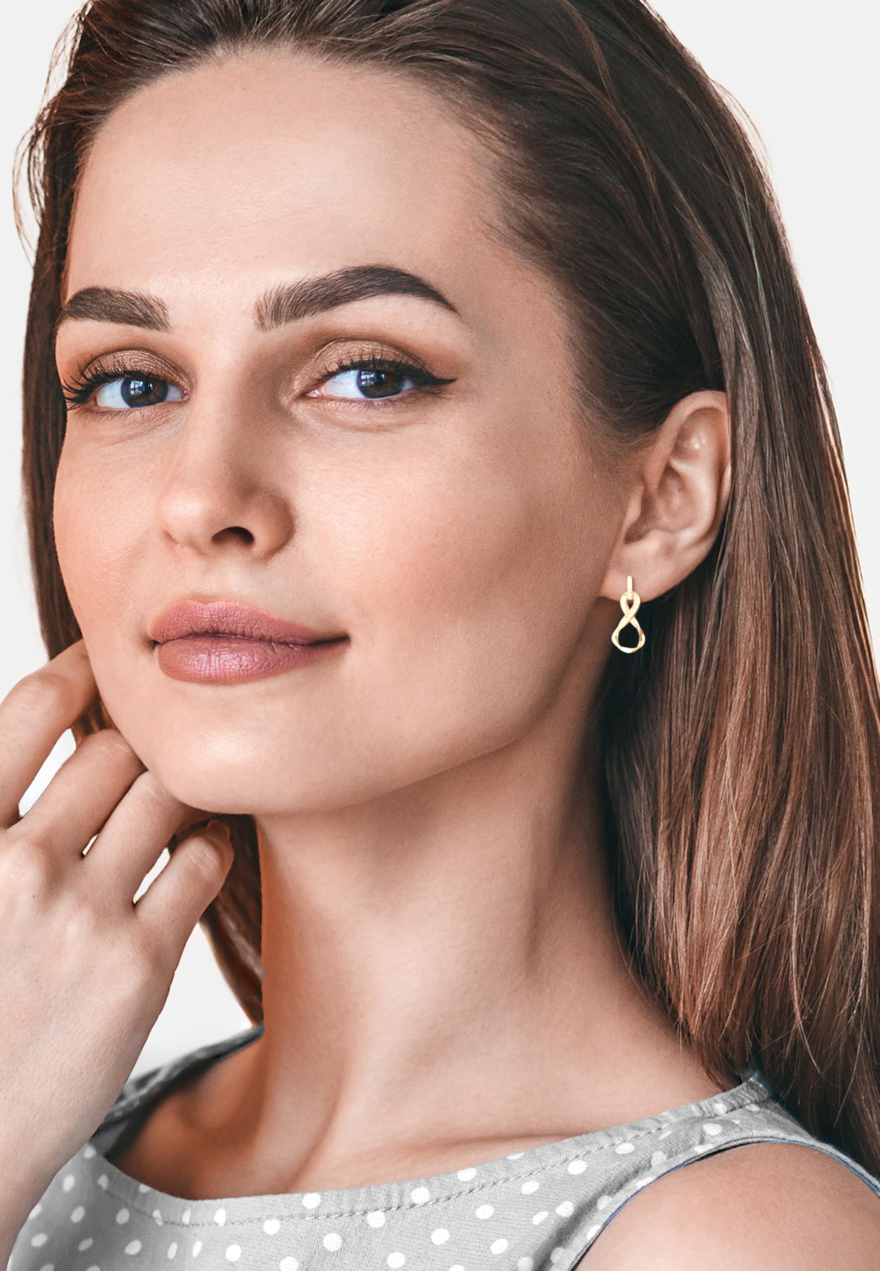 SOFIA MILANI - Damen Ohrringe 925 Silber - mit Zirkonia Steinen - Unendlich Infinity Ohrhänger