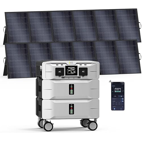 IEE 5120Wh Portable Power Station SP5000 with 2×500W Solar Panel, 120/240V 5000W(Peak 9000W) AC Output Solar Generator, Expandable Capacity, LFP Battery Generator for Home Use, Power Outages, RVs
