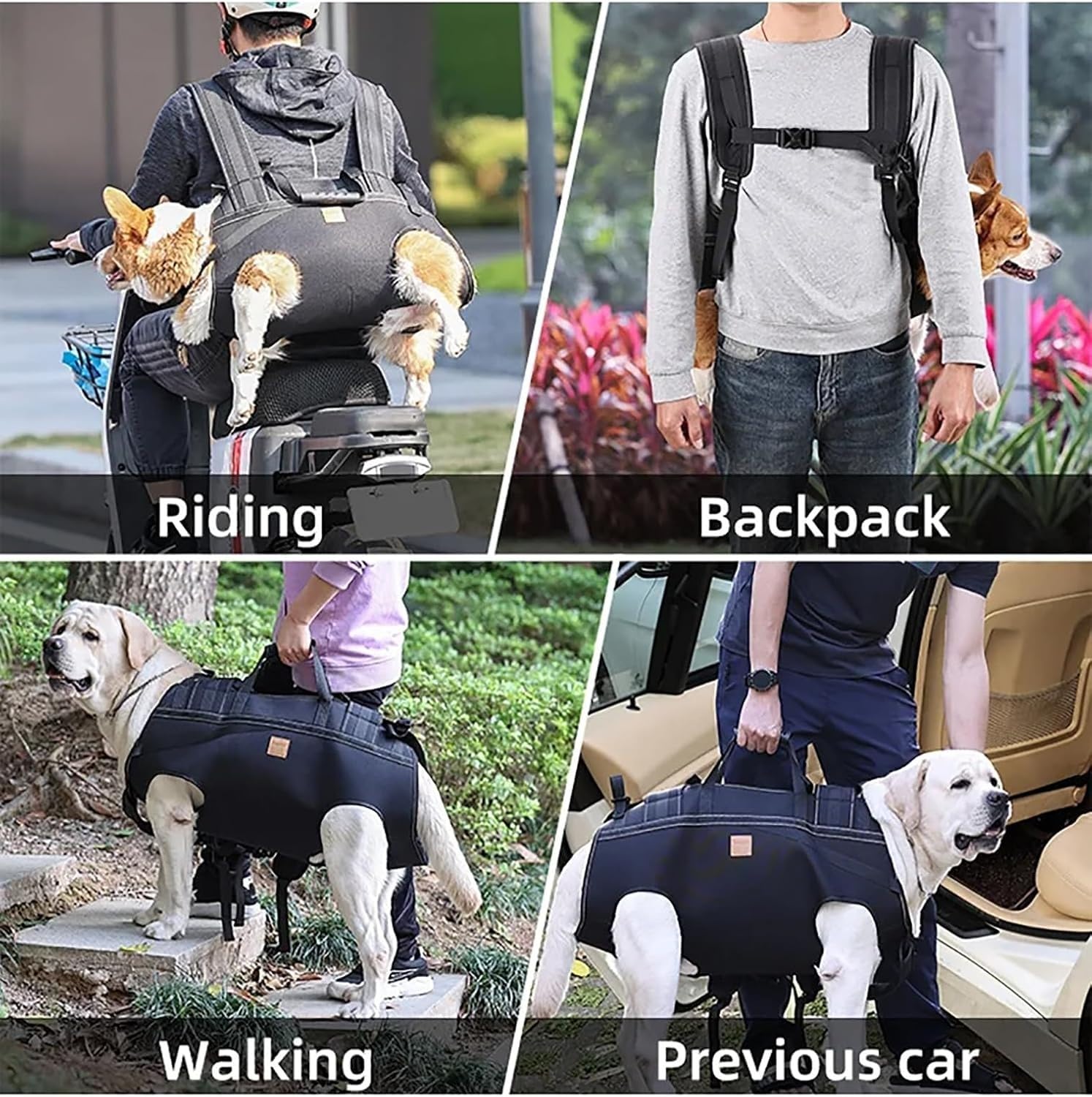Arnés De Elevación para Perros Mediano Gran,Arnés De Cuerpo Entero Perro,Arnes Ayuda Perro,Arnes De Transporte para Perros, Portabebés De Rehabilitación para Escaleras Y Coches con Asa 3XL
