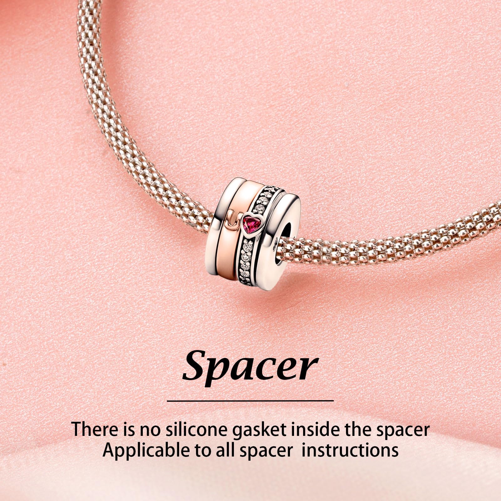 Annmors 925 Sterling Silver Clips Distanziatore Catena di Sicurezza Ferma Ciondoli Ciondolo in Vetro di Murano per Donna Bracciale Collana Gioielli Regalo