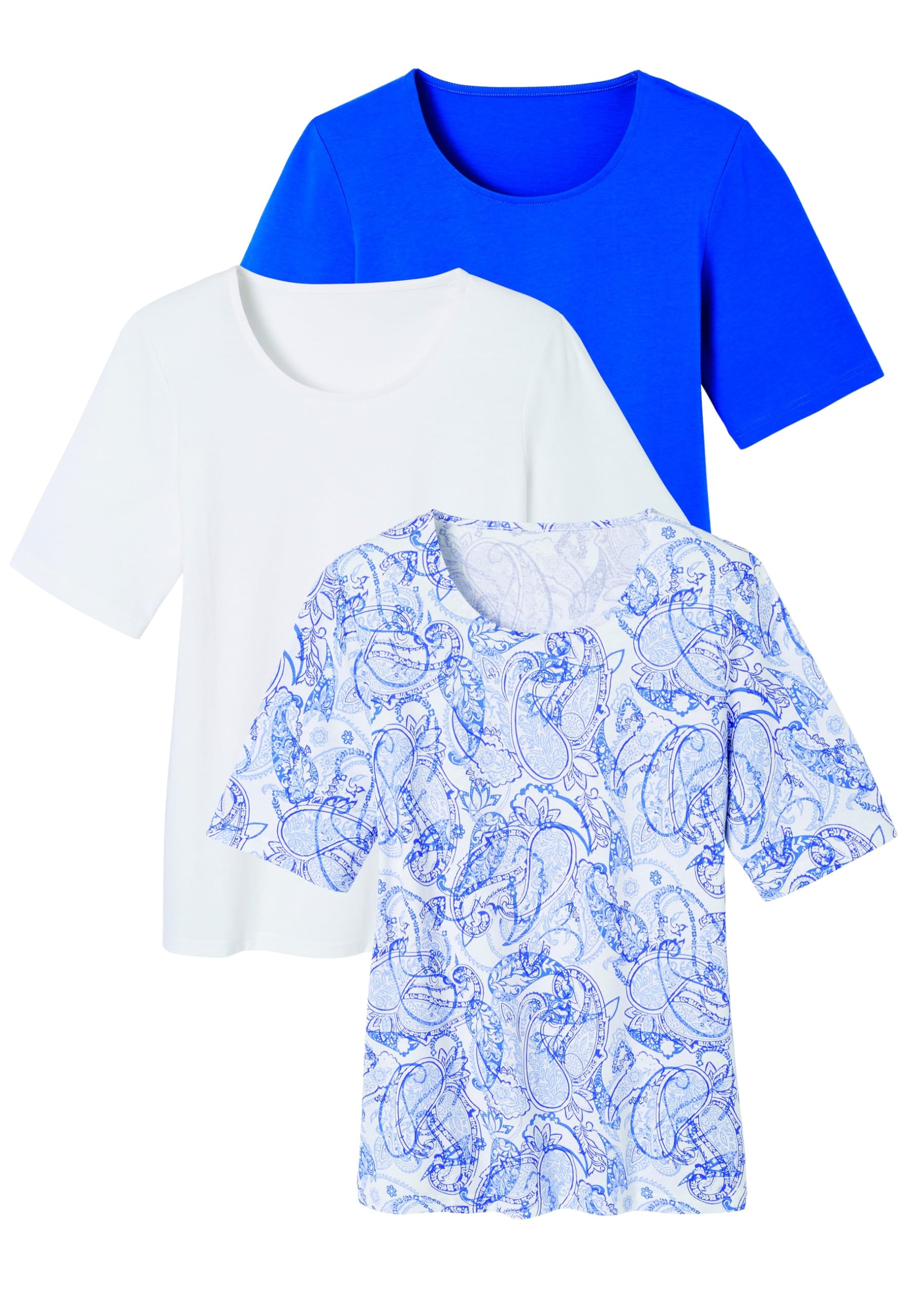 Damart - Pack of 3 T-Shirts, Sapphire Blue, 22/24