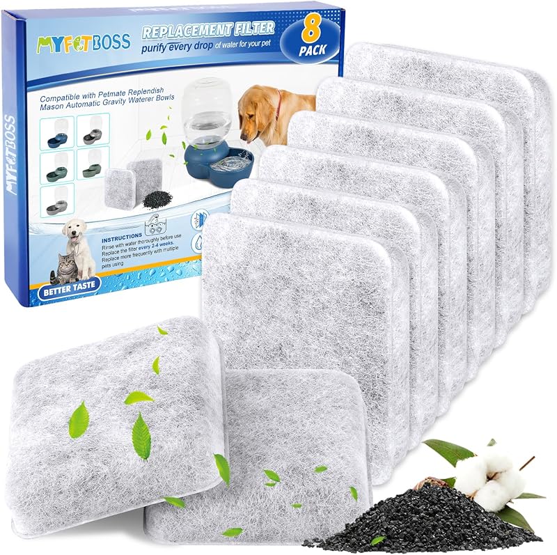 Refil de Filtro para Fonte e Bebedouro de Água para Cães MyfatBOSS Compatível com Petmate, 8 Unidades