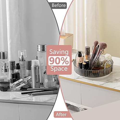 Miniatura 3 de Organizador de maquillaje giratorio de 360, organizador de baño de gran capacidad, organizador de maquillaje de 1 nivel y almacenamiento para