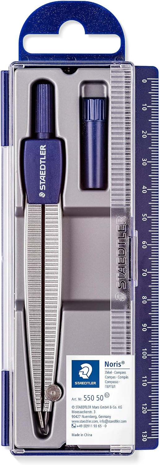 Staedtler Noris Club 550 50 School Compass Set with Lead Box