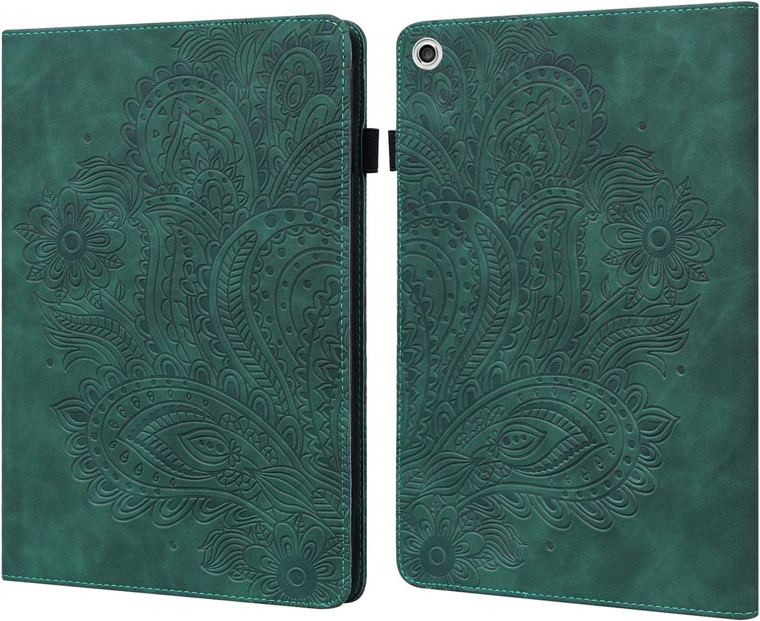 GLANDOTU Tablet Case Lenovo Tab M10 /Tab P10 (TB-X605F/X505F) 10.1" Tablet-lightweight Shockproof Embossed Flip PU Leather Cover Case with fold Stand Protection- Green - Image 3