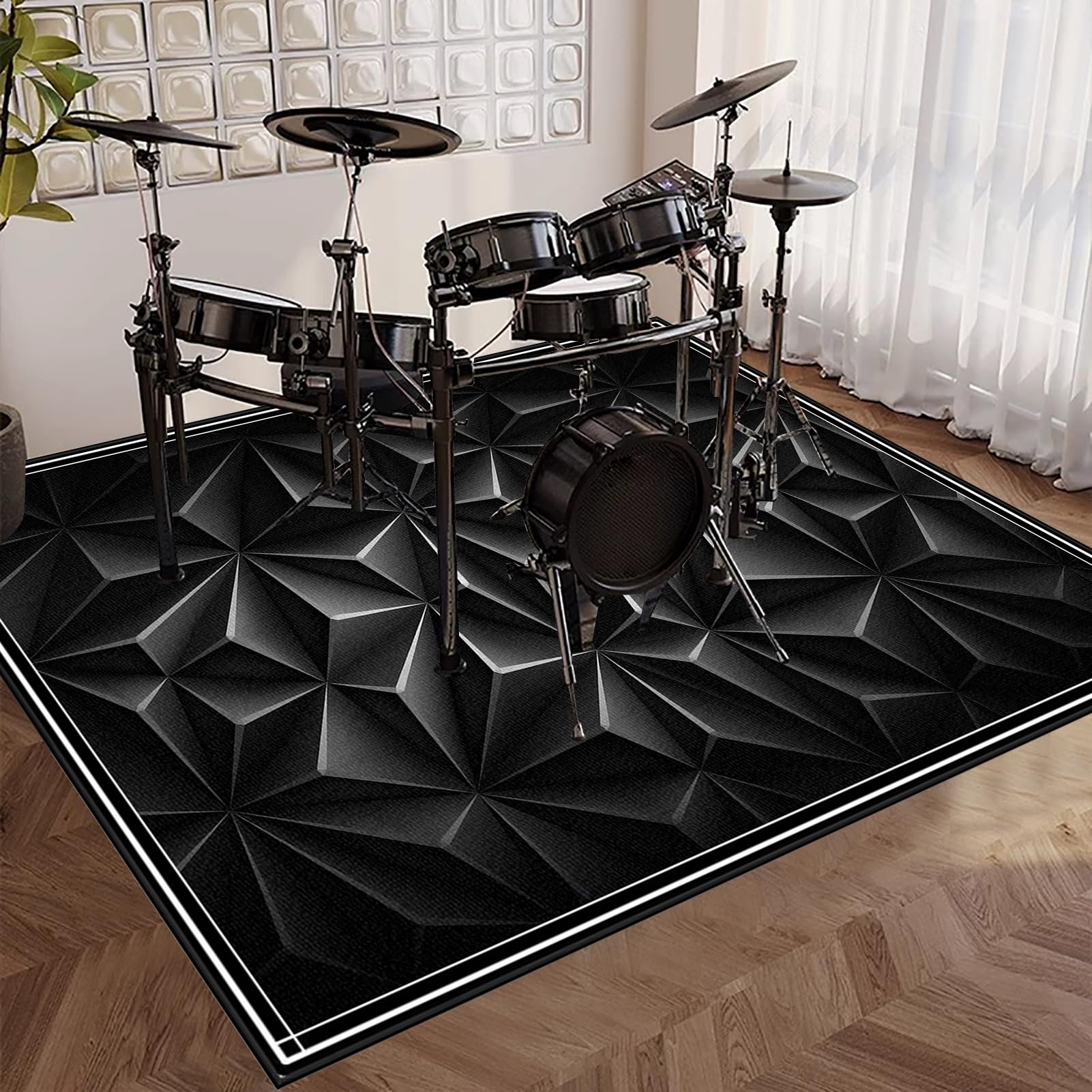 140 x 90 cm, perkusyjny, antypoślizgowy, dźwiękoszczelny, mata na instrumenty muzyczne, mata podłogowa, izolacja akustyczna, antypoślizgowy dywanik bębnowy