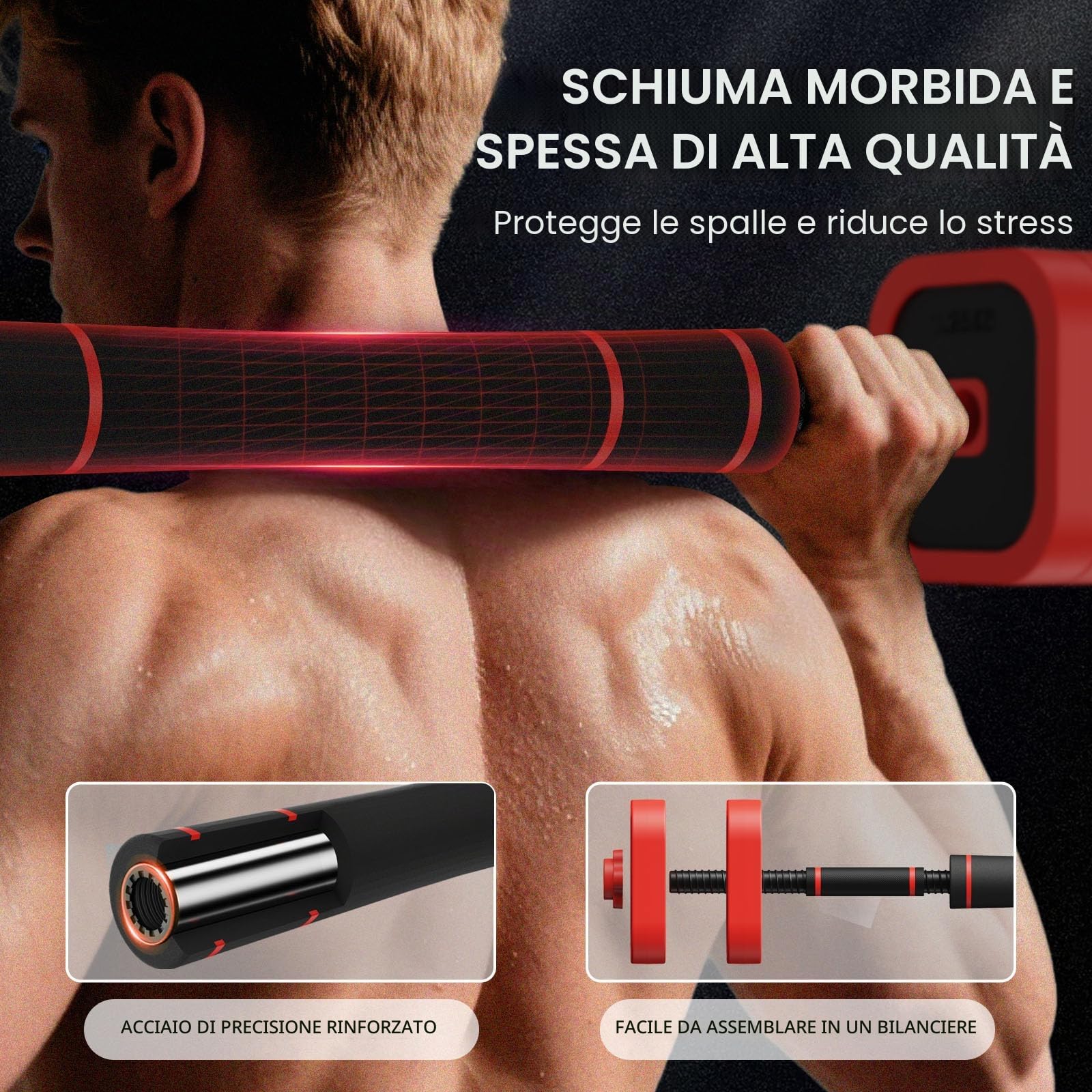 JOROTO Set Manubri Regolabile 10/30KG 4-in-1-Manubri,Bilanciere,Kettlebell&Supporto Flessioni con 8x1,25KG+8x2,5KG Dischi Sabbia Ferrosa,Impugnatura Antiscivolo,Compatto per Home Gym, Allenamento&Fit