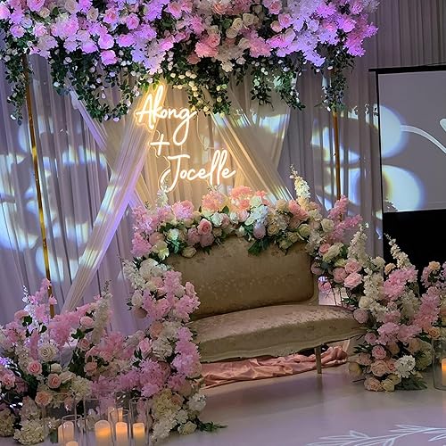 Letreros de neón de boda personalizados, letreros de luz LED de neón con nombre personalizado para bodas, fiestas, cumpleaños, sala de juegos,