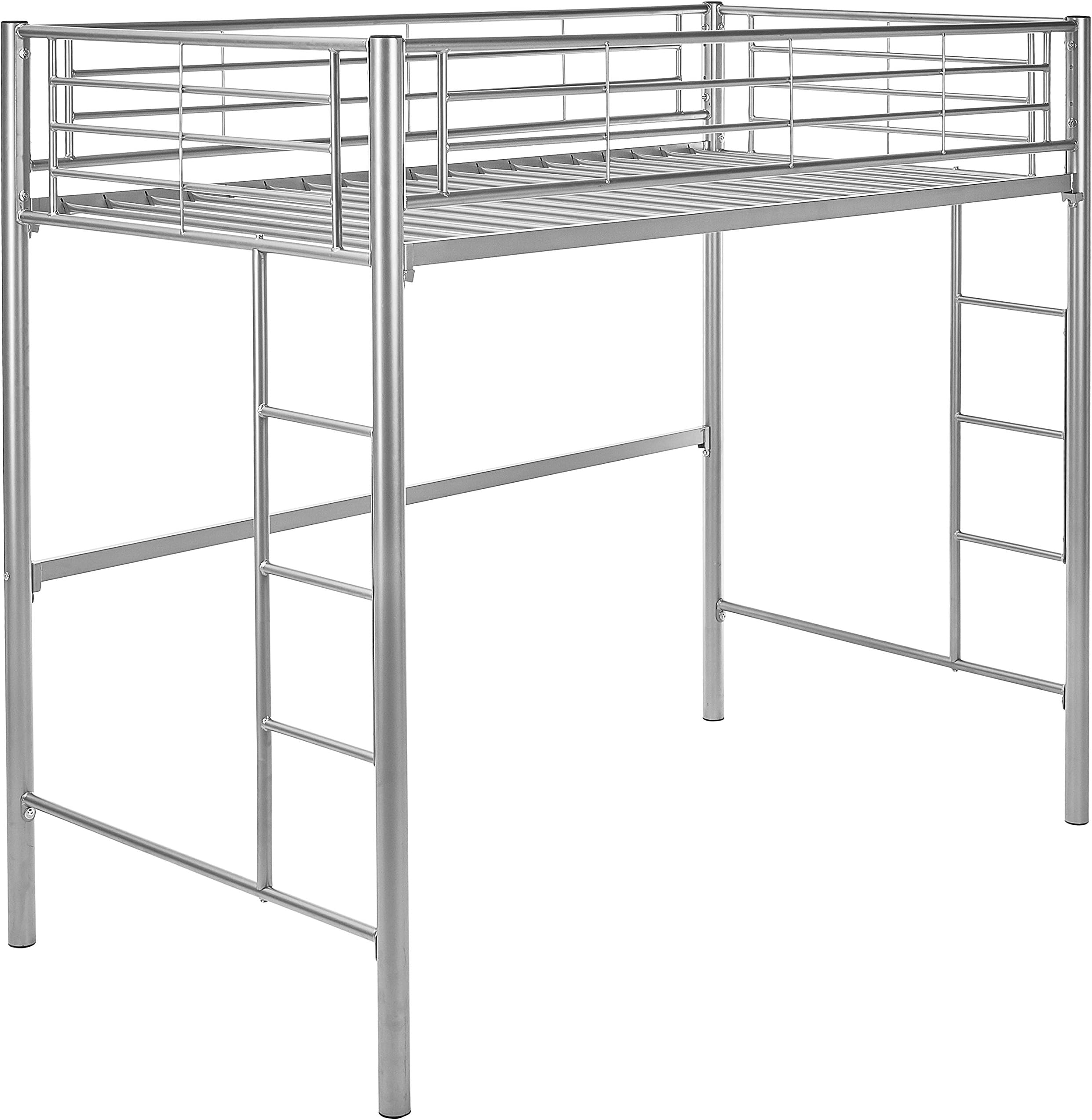 DCraft Berdine Metal Loft Bed, Twin - Granite Grey