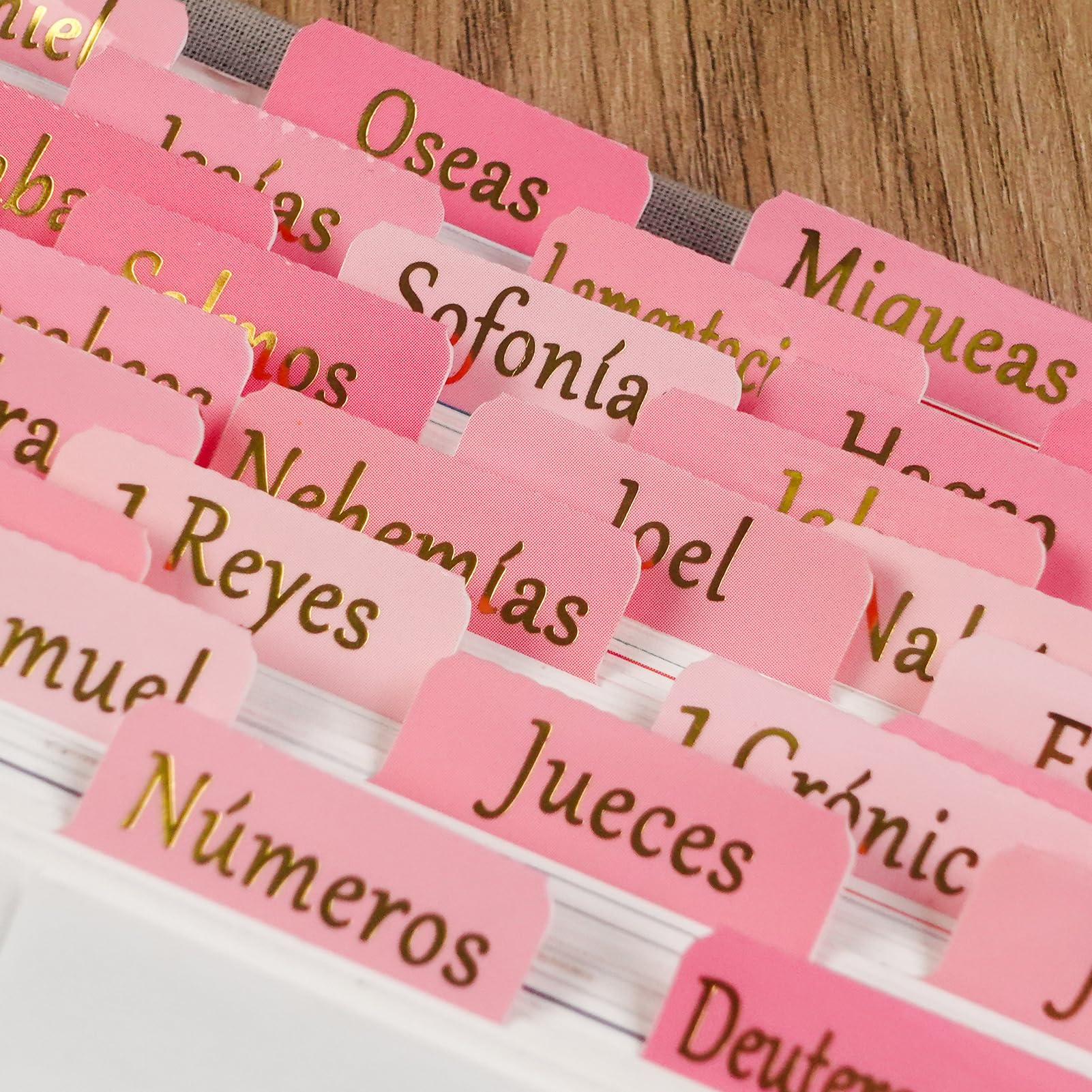 Pestañas de la Biblia en español para mujeres, Pestañas de lámina dorada para Biblia en Español, 90 elegantes pestañas de índice, separadores de lujo de Biblia en español, accesorios duraderos de la