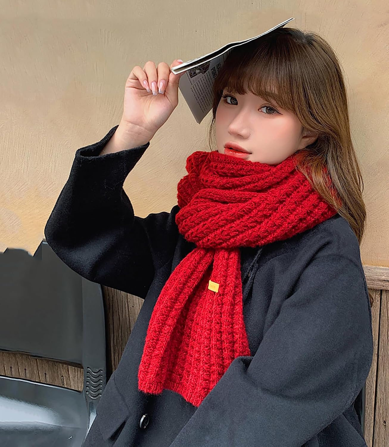 Winter Chunky Knit Scarf for Women Ultra Soft Thick Warm Knitted Scarf Long Knit Scarves for Women's Cold Weather - Image 5