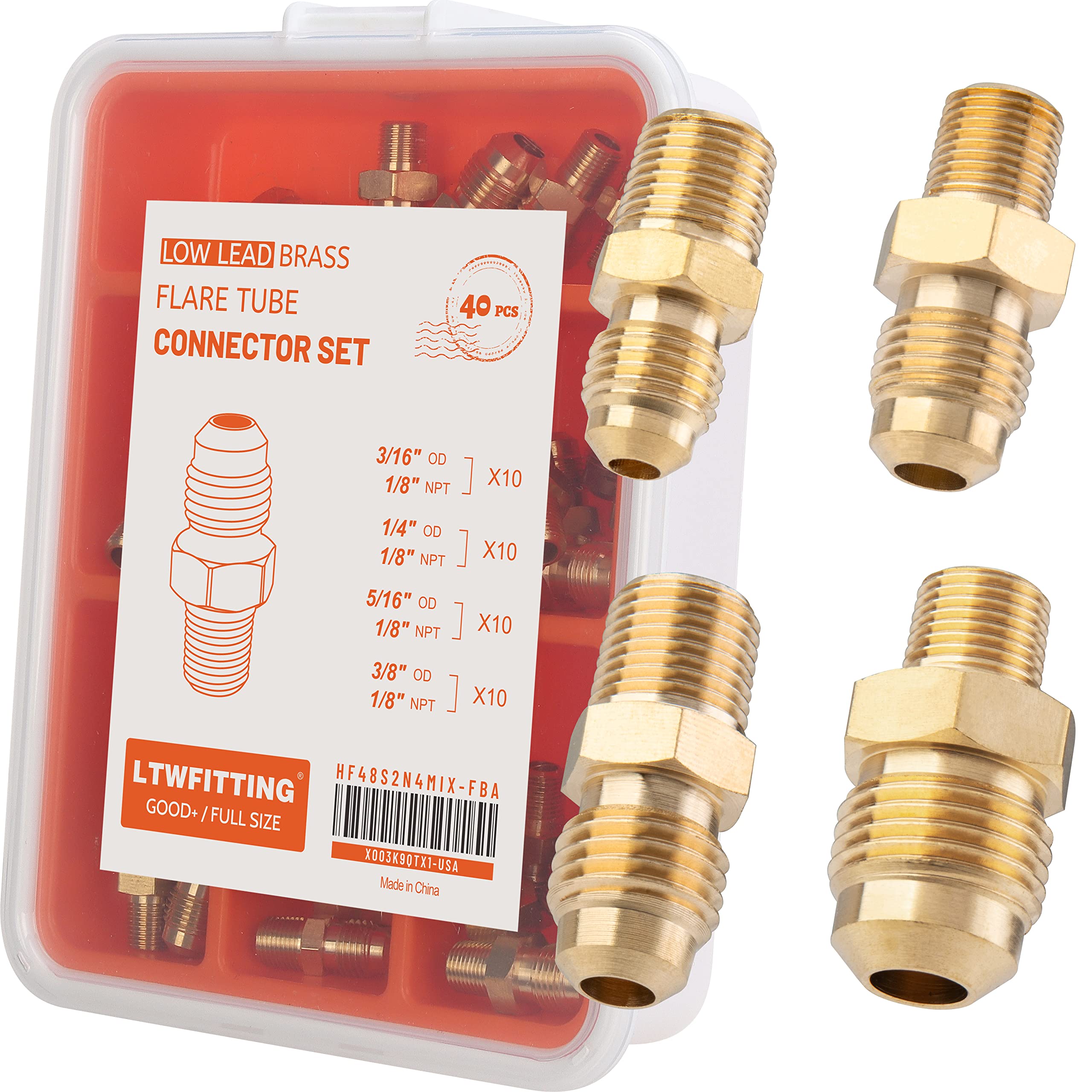Raccord laiton mâle NPT 1/8 tube évasé 3/16 1/4 5/16 3/8 OD pour plomberie