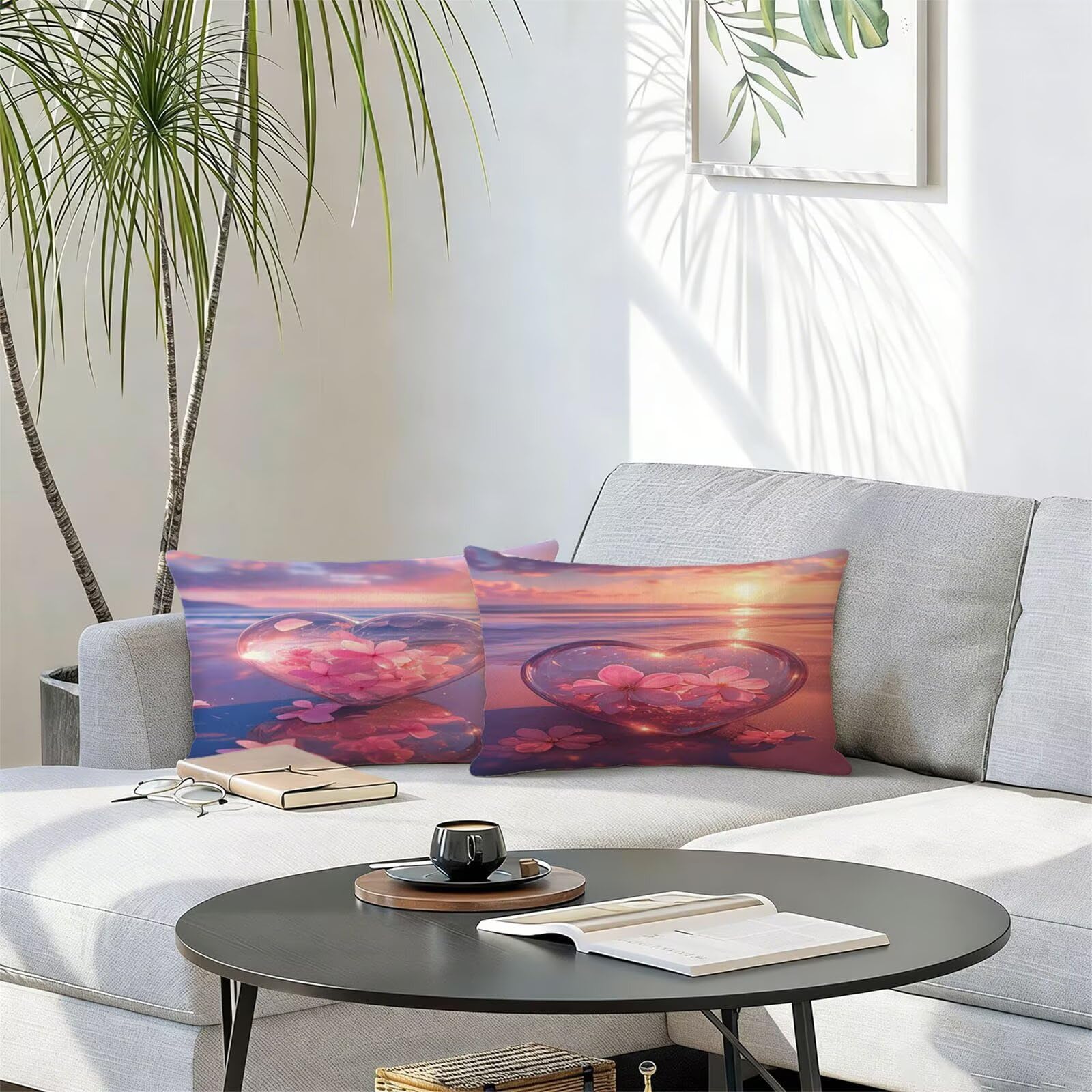 Générique Housse Coussin Exterieur Impermeable 30x50cm Plage Décoratif Taie d'oreiller Decoration Amour Housse de Coussin Exterieur Impermeable pour Salon de Jardin Lot 2. T-4305