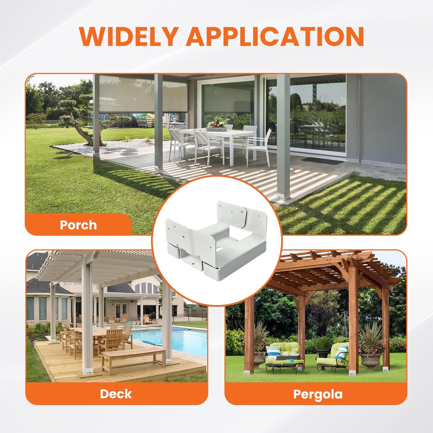 4PCS 8x8 Post Base for Concrete Heavy  Standoff for Deck Pergola Patio Gazebo Porch