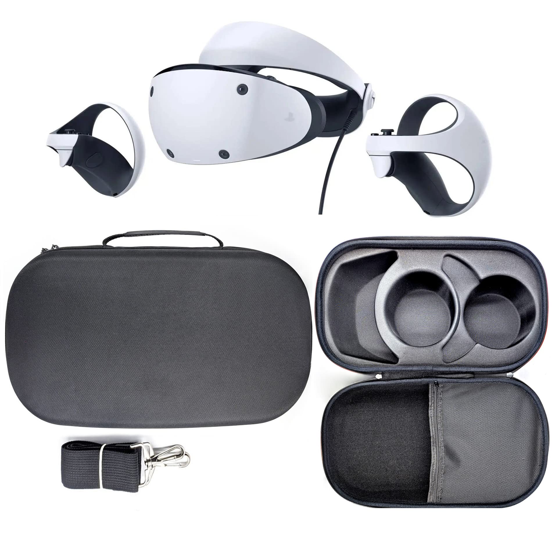 COOLBABY Zertylre Hard Carrying Case compatible with PS5 VR2 All-in-One VR Gaming Headset and Touch Controllers, VR2 Gaming Storage Bag with Shoulder Strap for Home Storage and Travel,VR2 Accessories