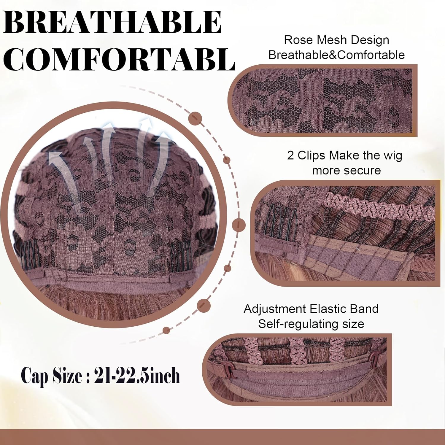 Earfodo Short Orange Wavy Wigs with Bangs Ginger Wig for Women 14Inch Curly Hair Synthetic Heat Resistant Dark Orange Costume Wig for Halloween Cosplay Daily Party Use - Image 6