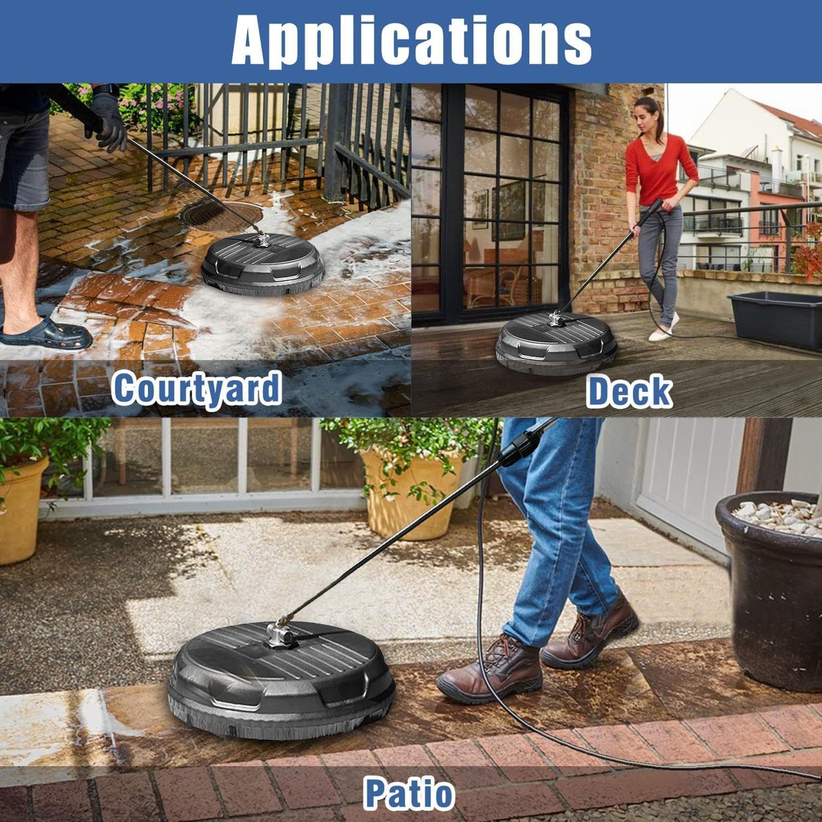 Cabezal de lavado – Cabezal de limpieza giratorio con 3600 PSI de | industrial, conexión de liberación rápida, disco pulverizador de gran alcance | Dispositivos para eliminación de suciedad par